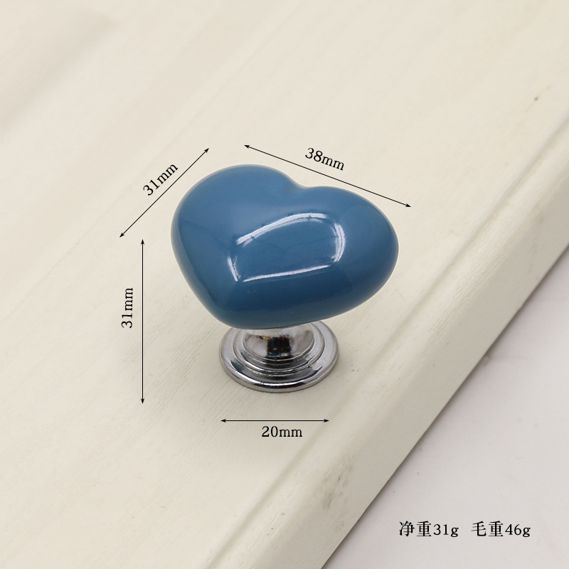 卡通儿童房拉手心形陶瓷拉手现代简约抽屉橱柜书柜电视柜鞋柜把手详情19