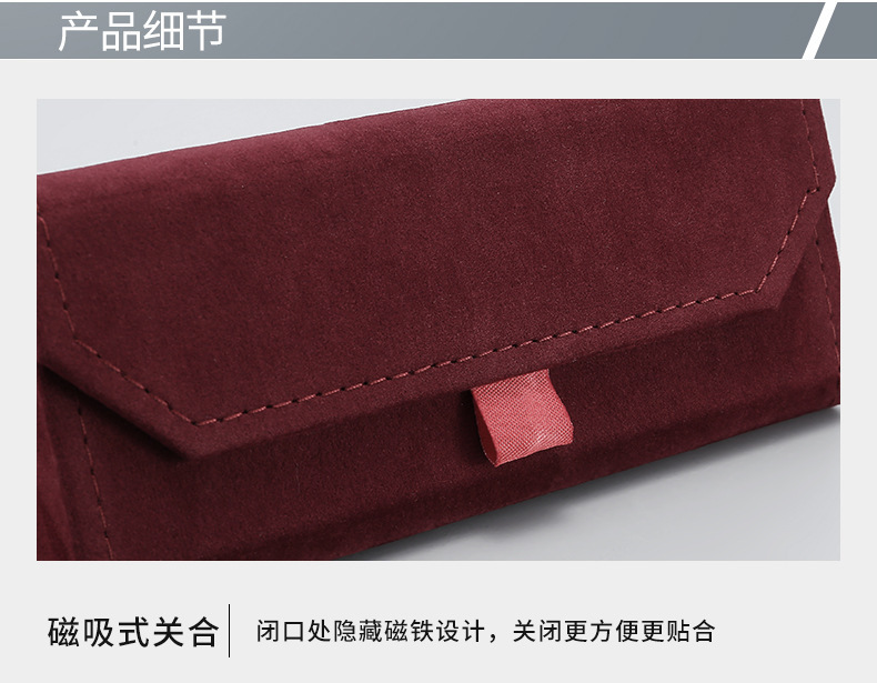 新款毛绒眼镜盒布标拉手三角折叠眼镜盒创意抗压太阳镜盒批发详情21