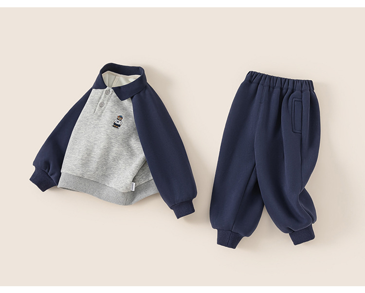 宥宝童装春季女童POLO领卫衣百褶裙两件套女童学院风套装CT24046详情20