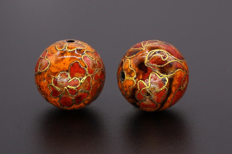 Traditional copper-based cloisonne enamel jewelry accessory beads, cloisonne multi-specification polished round beads pic 47