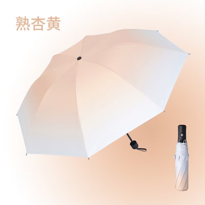三折折叠伞渐变伞黑胶晴雨两用遮阳伞女防晒防紫外线雨伞自动详情9