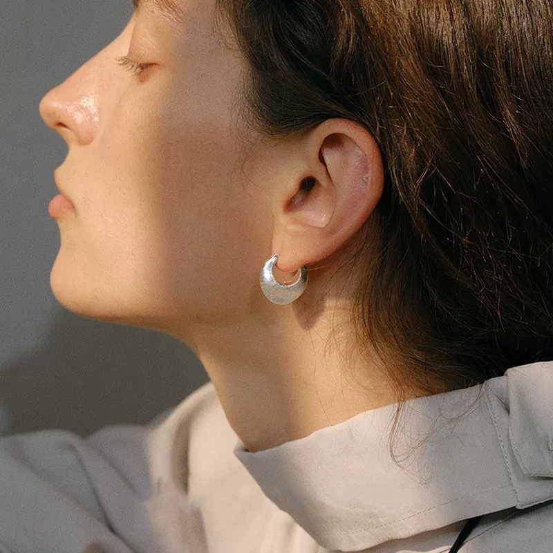 SOFT*家陶罐刺绣肌理耳钉 爆款法式简约时尚小众拉丝工艺耳钉耳扣详情5