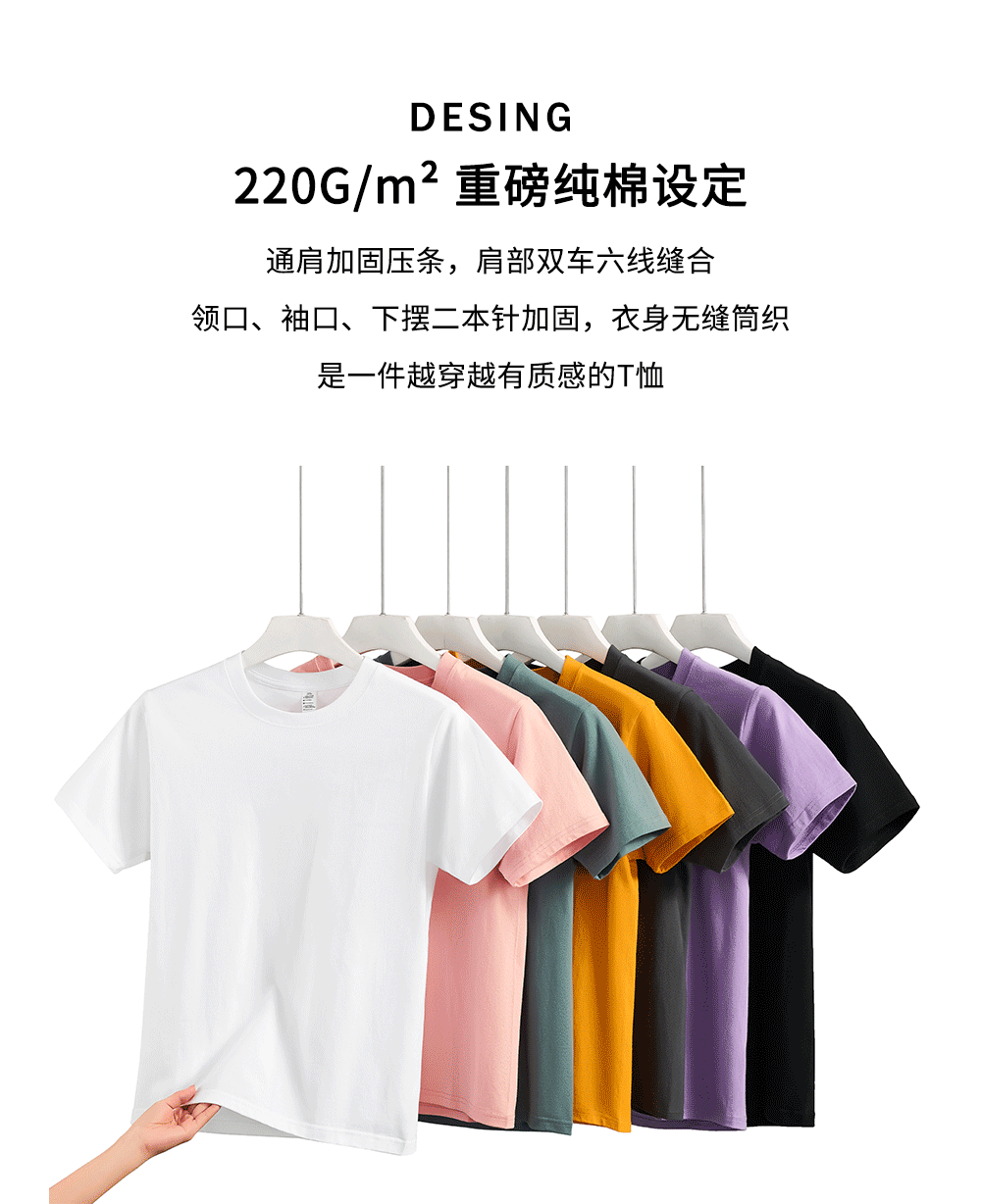 De alta calidad! 260g camiseta de algodón pesado blanco manga media manga corta hombre camiseta hombre mismo estilo media manga más logo pic 3