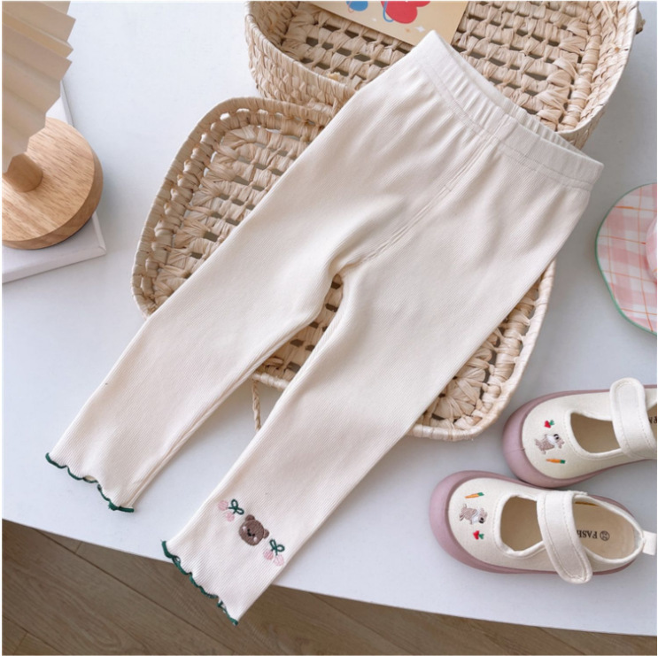 小熊印花女童夏装新品潮洋气宝宝外穿薄款小脚打底裤子 儿童百搭童裤可爱款详情12