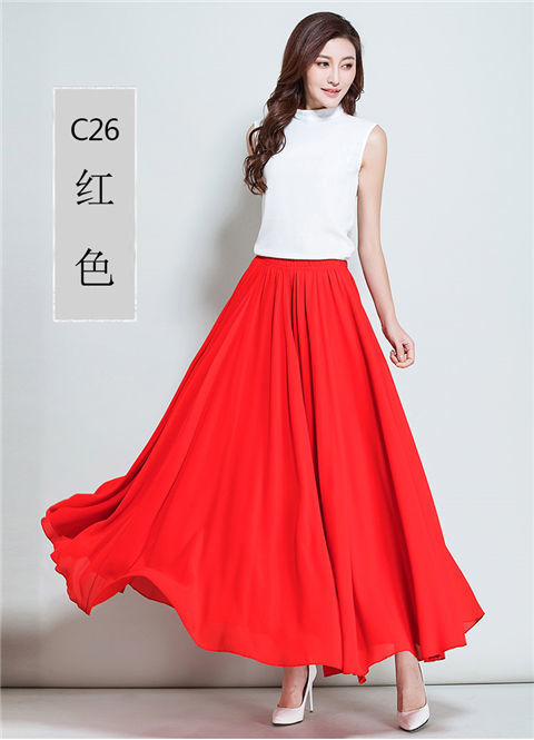 New fashionable, bright red MIDI dress for summer and spring, high-waisted and slimming, chiffon MIDI dress, mid-length beach style pic 31