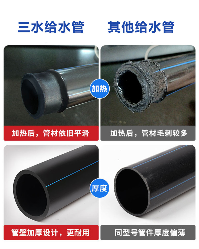 hdpe给水管市政工程农业园林灌溉S12.5管黑色pe管全新料浙江制造详情3