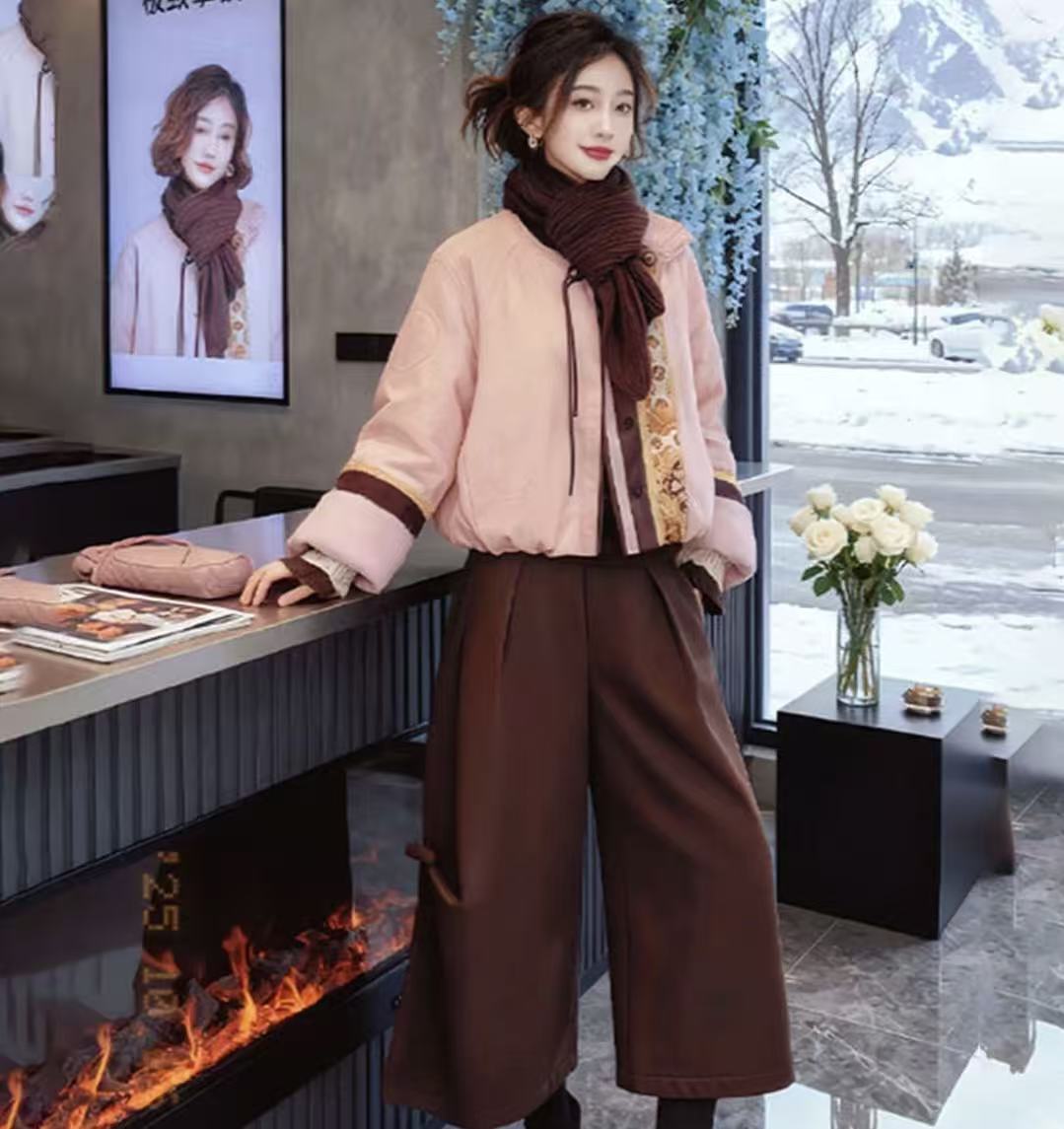 新中式国风流行穿搭法式棉服外套女冬季高级感气质显瘦时尚外套详情1