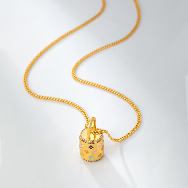 柏伶新款复古爆款项链小提包锁精致轻奢小香风锁骨链女高级感饰品详情6