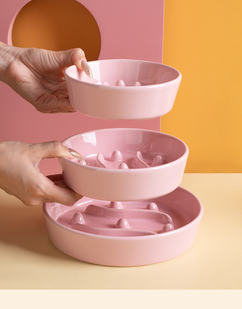 Ceramic slow food bowls, anti-choking slow food bowls, pet bowls, anti-tipping bowls, cat food bowls, cat bowls, dog bowls, cross-border pet supplies pic 9