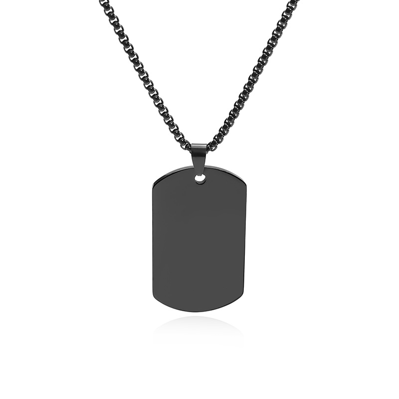 Cross-border European and American stainless steel military brand necklaces, laser engraving blank material manufacturer wholesale metal pendants pic 4