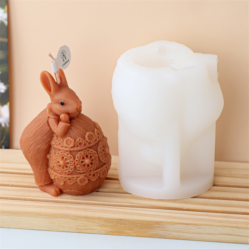 Cross-border Easter cute rabbit-shaped silicone mold DIY resin resin gypsum scented candle decoration pic 8