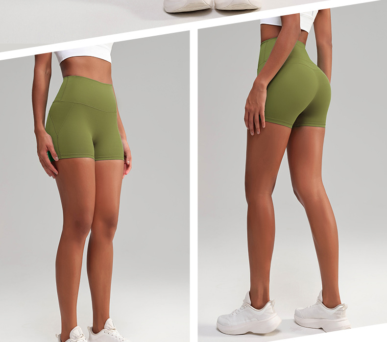 No underpants, high-waisted peach hips, high-elastic hot pants, no embarrassing lines, sports shorts, running, fitness, yoga pants for women pic 30