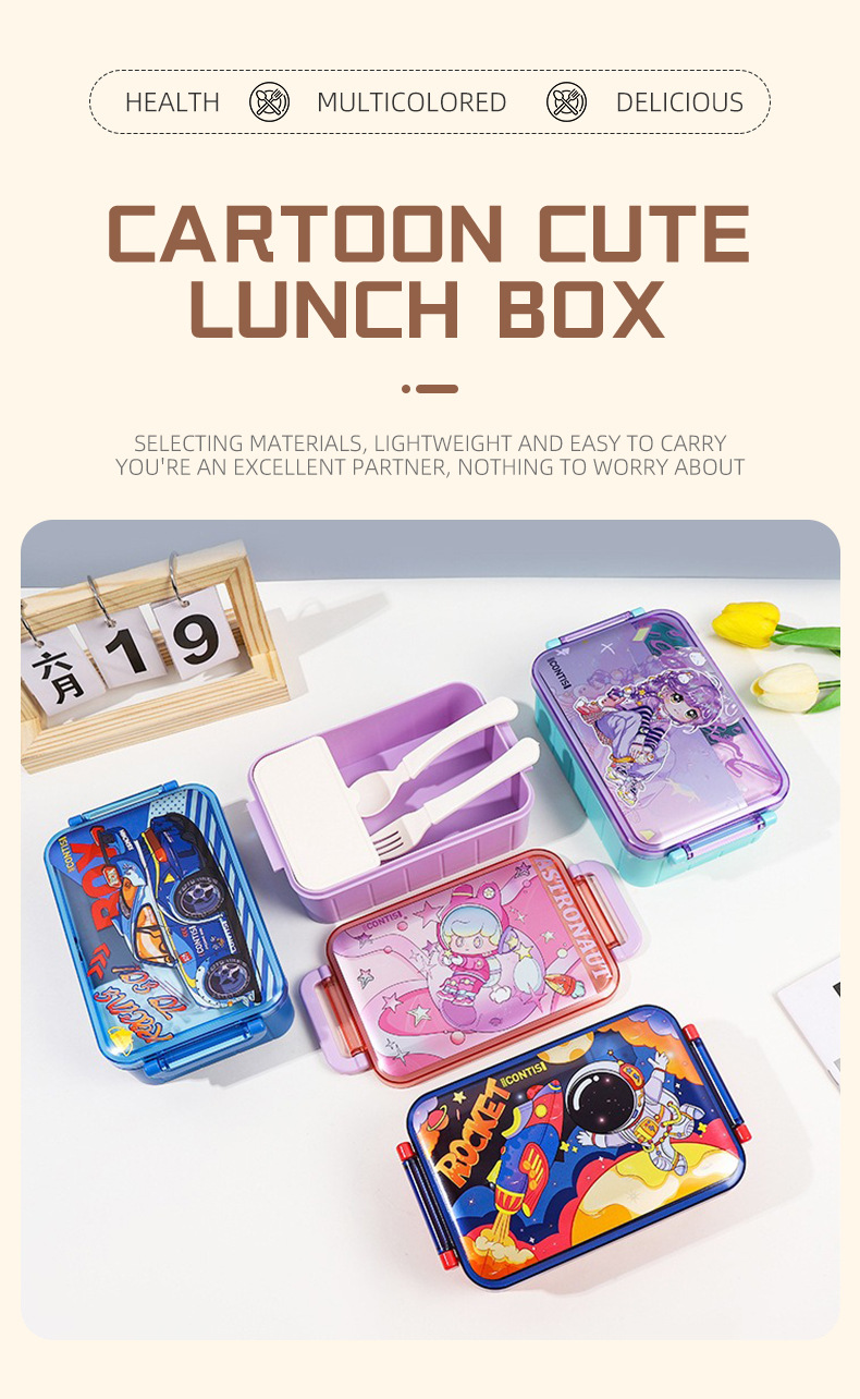 学生上班族塑料饭盒单层分格大容量便当盒食品级轻食午餐水果餐盒详情1