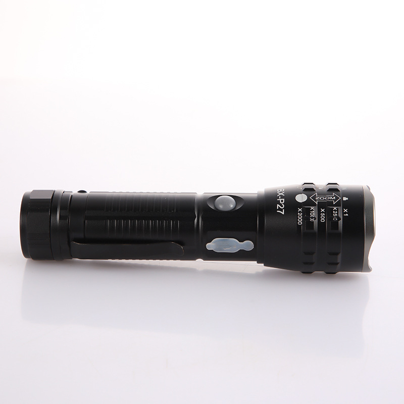 新款户外白长续航充电铝合金防身露营巡逻应急手电筒详情7