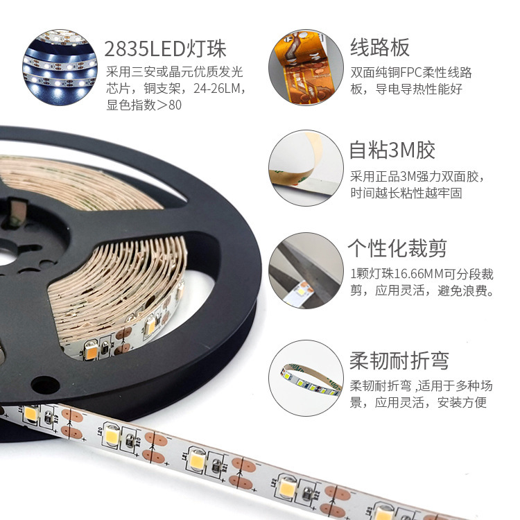 5v light strip,60 beads per meter in single color, can be directly connected to USB for light painting, specifically designed for table lamps and toys pic 3