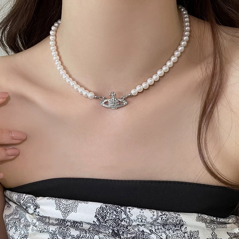 施家珍珠项链女小众轻奢设计高级感时尚气质锁骨链颈链毛衣链珠链详情13