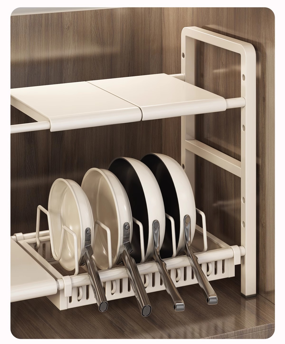 可伸缩厨房下水槽置物架橱柜内放锅架家用多层柜子分层锅具收纳架详情5