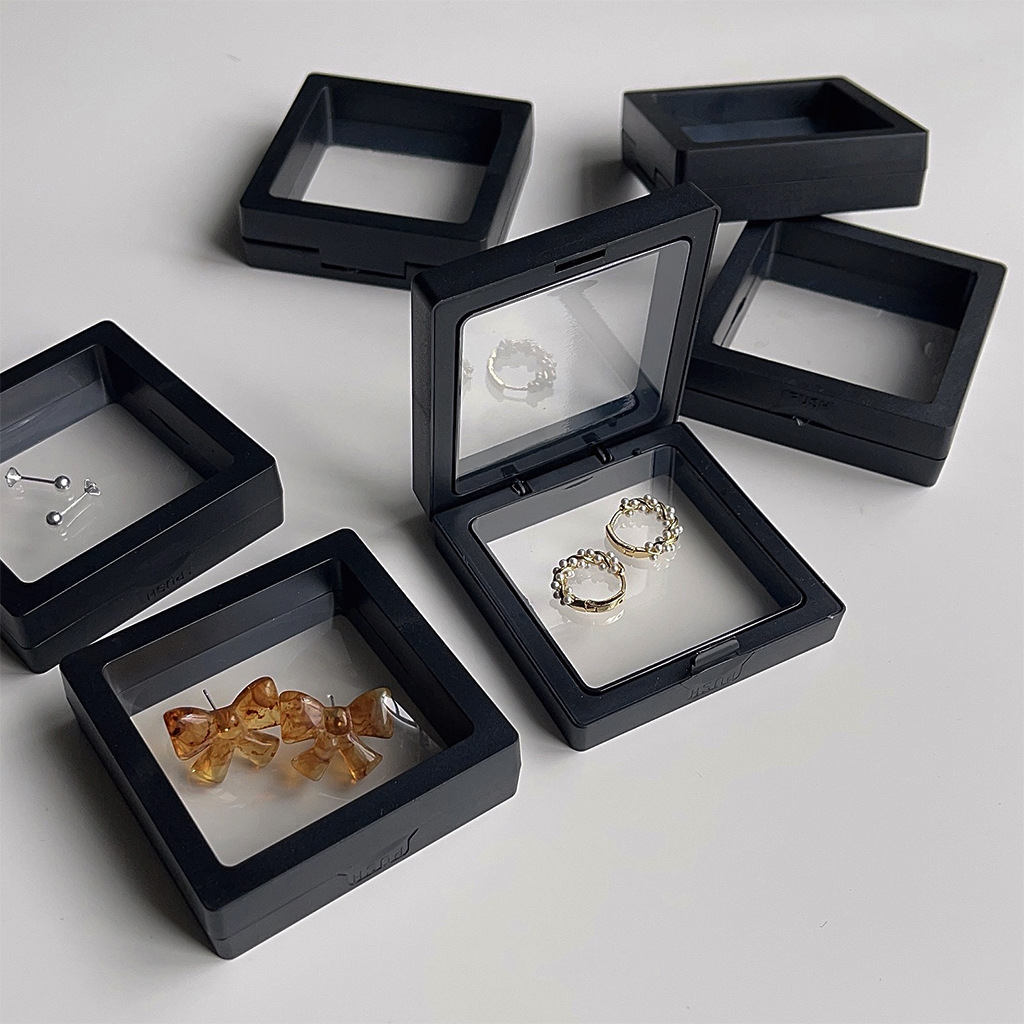 Black pe film jewelry display bracelets, necklaces, rings and other accessories are sealed and transparent in a black box for storage and consignment pic 3