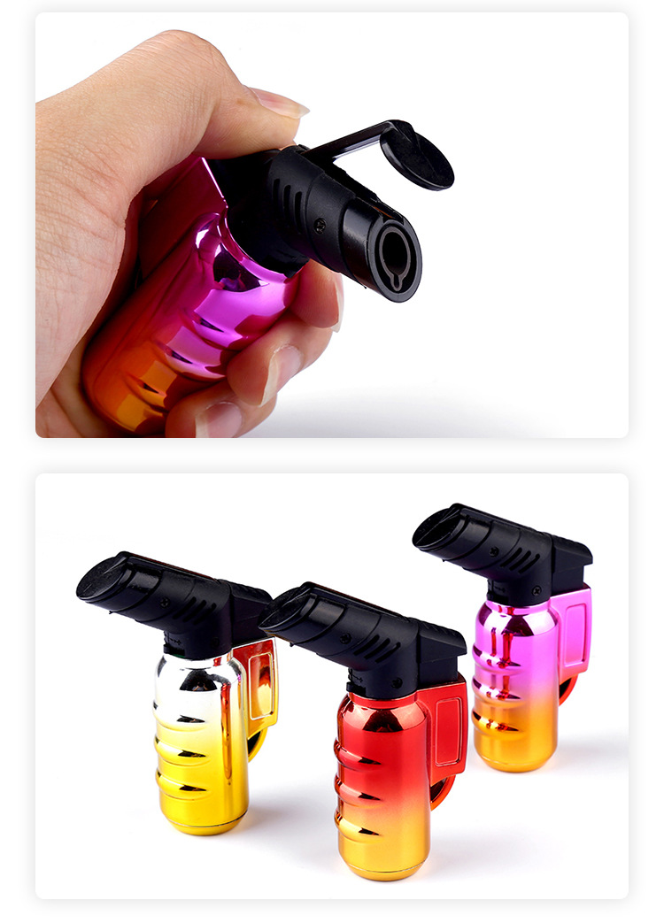 渐变色直冲雪茄喷火器户外烧烤小焊枪艾灸喷火器家用点烟枪现货详情11