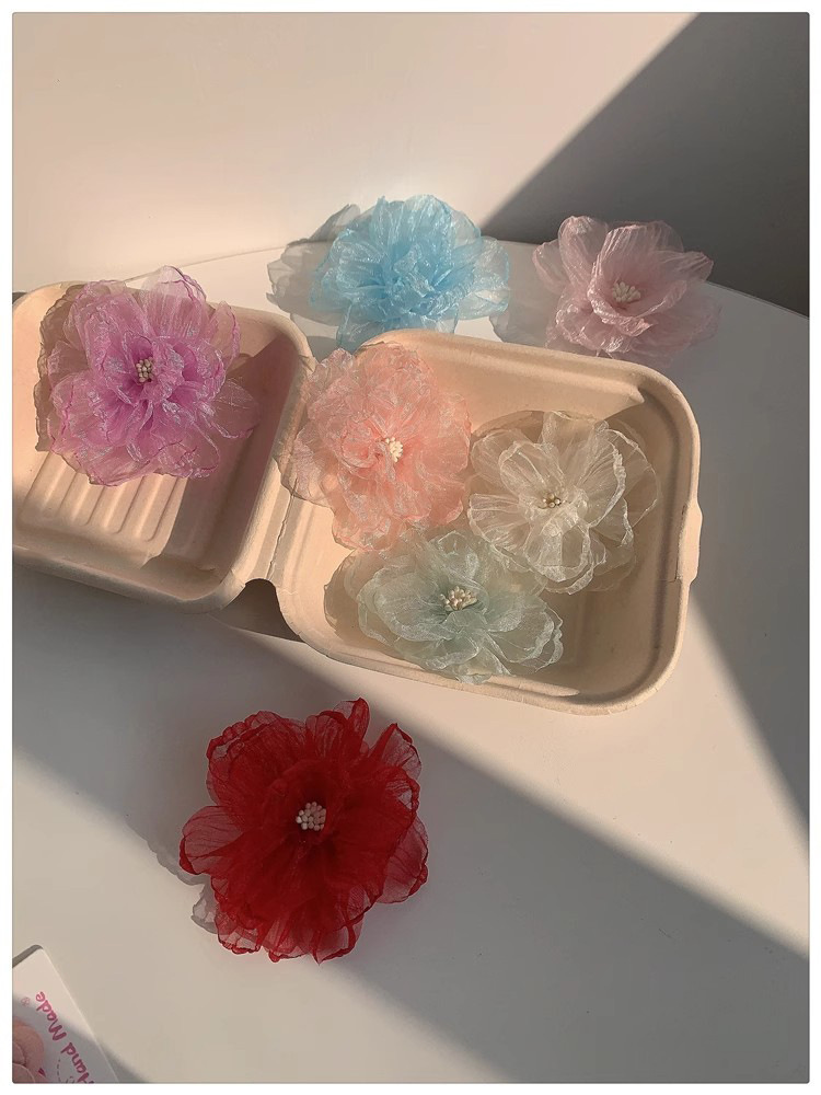 The color is super spring-like ~ Vacation-style large flower hair clip, side clip, new 2024 bangs hair accessory for women pic 4
