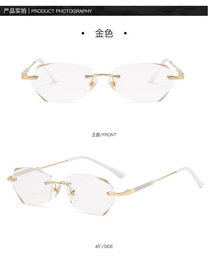 New light luxury frameless anti-blue light reading glasses for women: Light luxury, fashionable, elegant, youthful and eye-protecting reading glasses pic 13