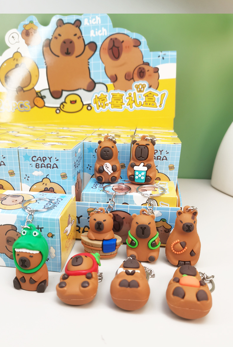 24入卡皮巴拉盲盒游戏同款手办公仔网红钥匙扣摆摊儿童学生小礼物详情5