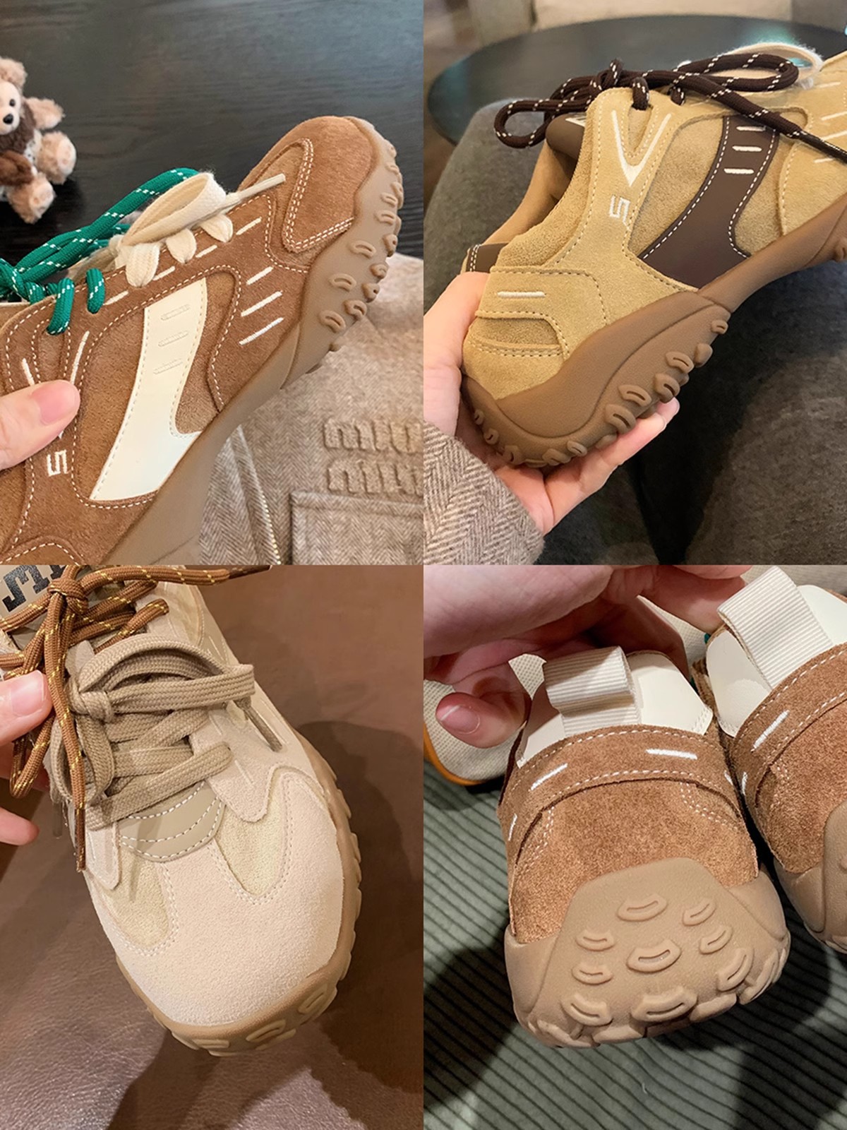 葡萄妈同款厚底增高真皮女板鞋2025秋冬新款阿甘运动休闲德训鞋女详情25