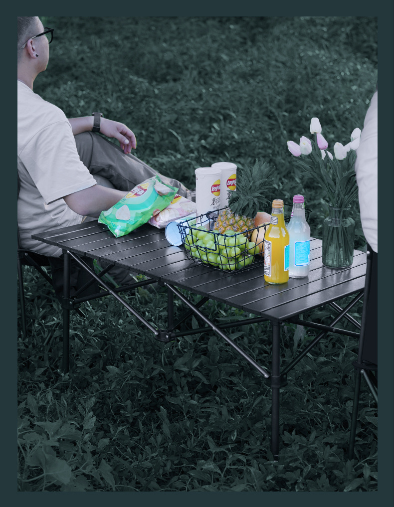 加工定制户外折叠桌蛋卷桌便携式野餐桌椅露营桌子套装野营可折叠详情16