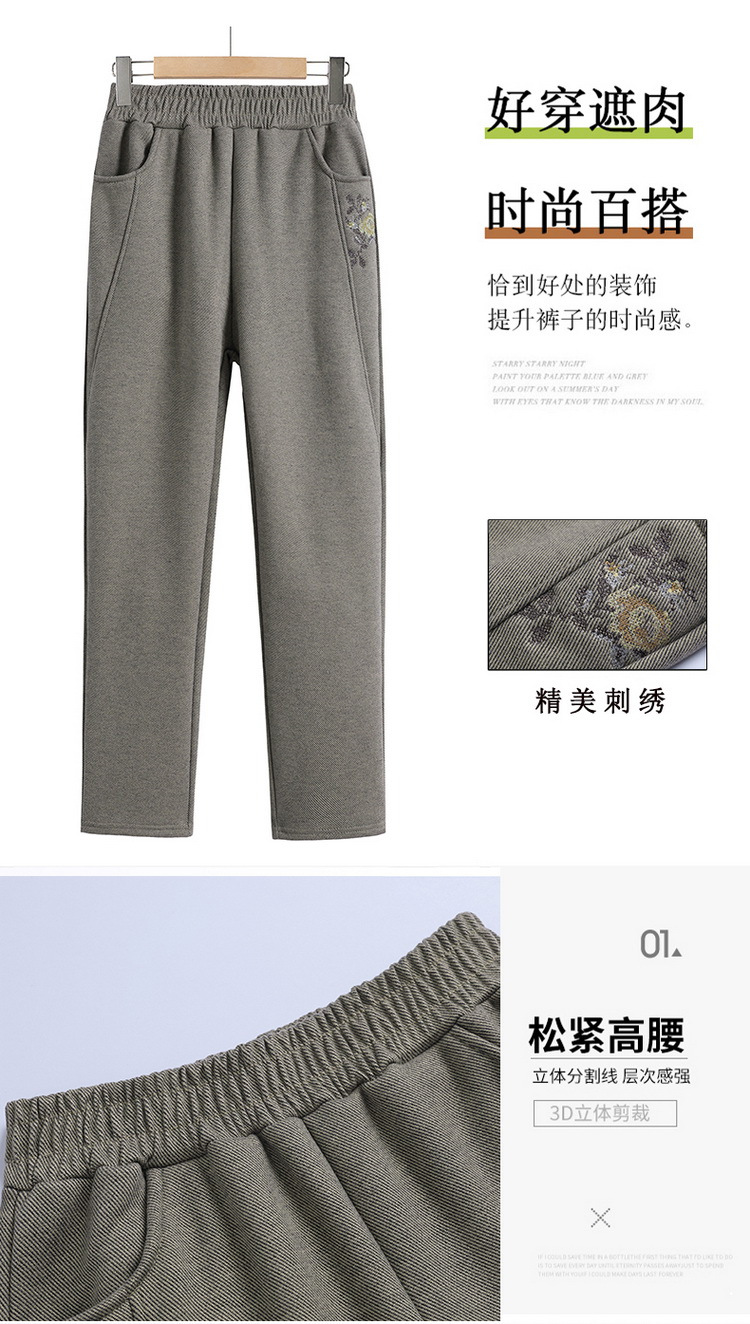 中老年人秋冬裤子妈妈装加肥加大保暖长裤奶奶装休闲加厚加绒女裤详情3