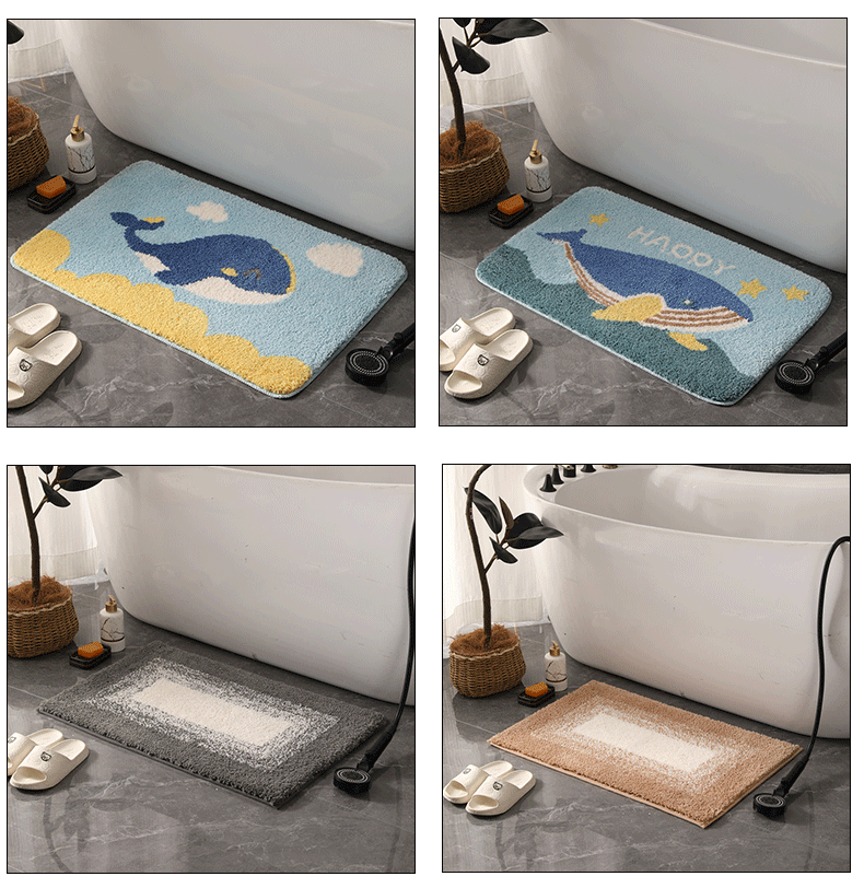 Bathroom absorbent MATS, floor MATS, cartoon flocked floor MATS, bathroom anti-slip floor MATS, home carpets, door MATS - one-piece consignment pic 15