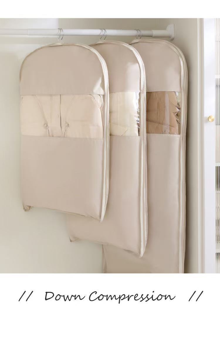 New down jacket compression dust cover, wardrobe clothes dust bag, hanging household transparent clothes hanging cover bag pic 16