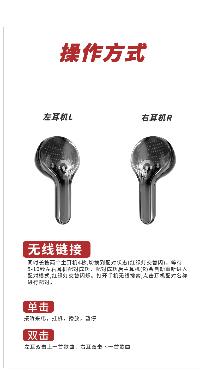 Wholesale of true wireless Bluetooth headphones 2024 In-ear gaming and calling Bluetooth headphones TWS pic 22