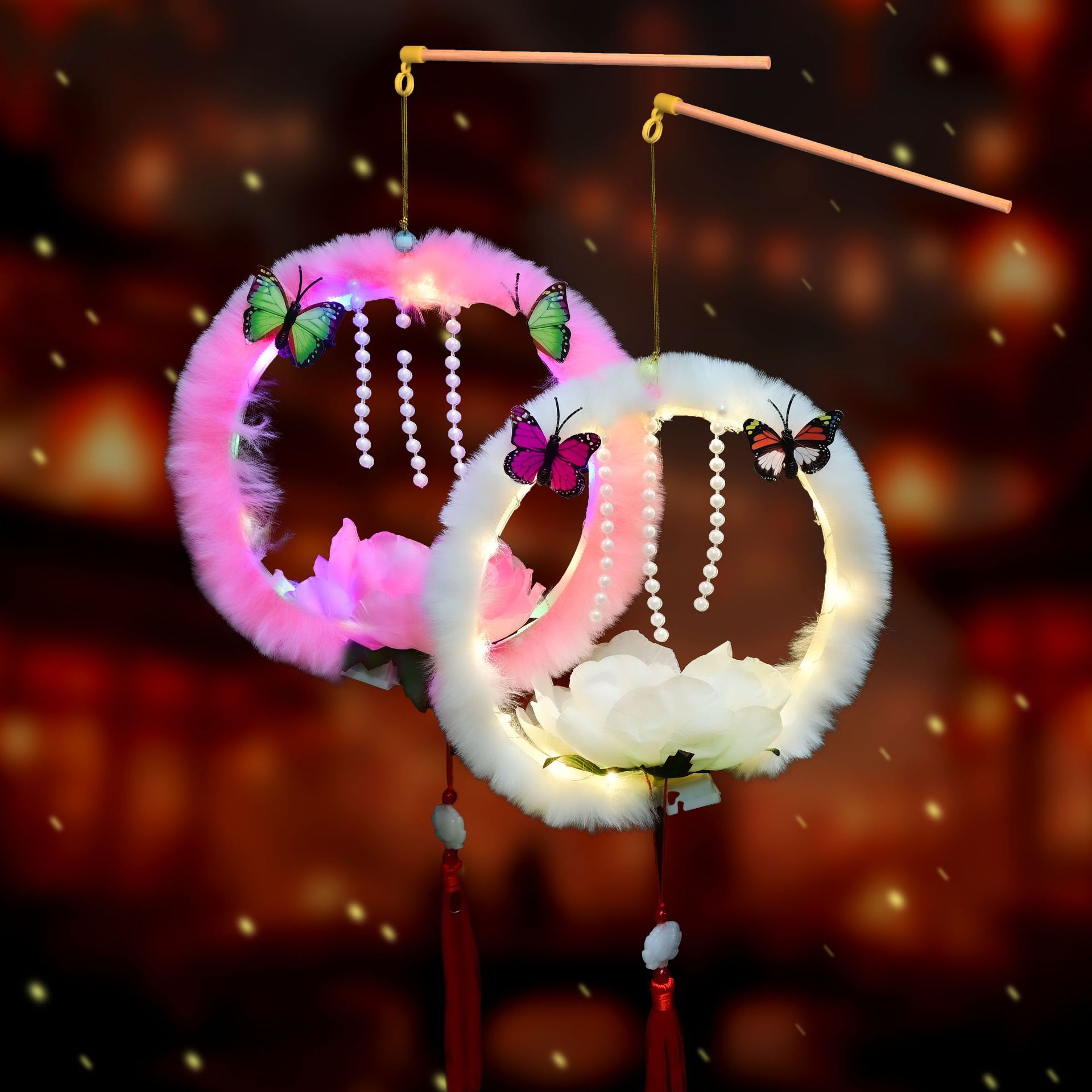 发光玩具手提发光龙角花灯春节元宵摆摊闪光灯笼玉兔花灯地摊批发详情4