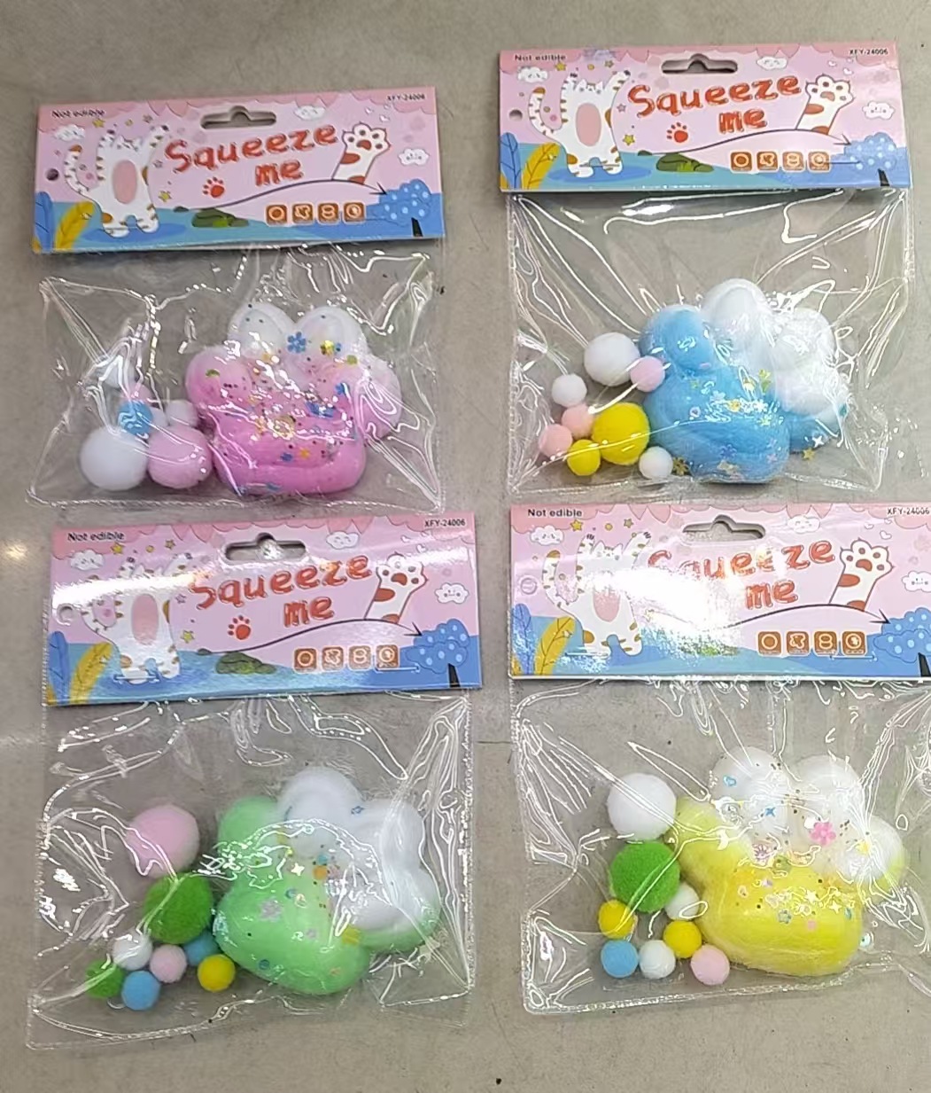 中号猫爪四色混，彩点趣味手感儿童益智类，捏捏玩具。详情1