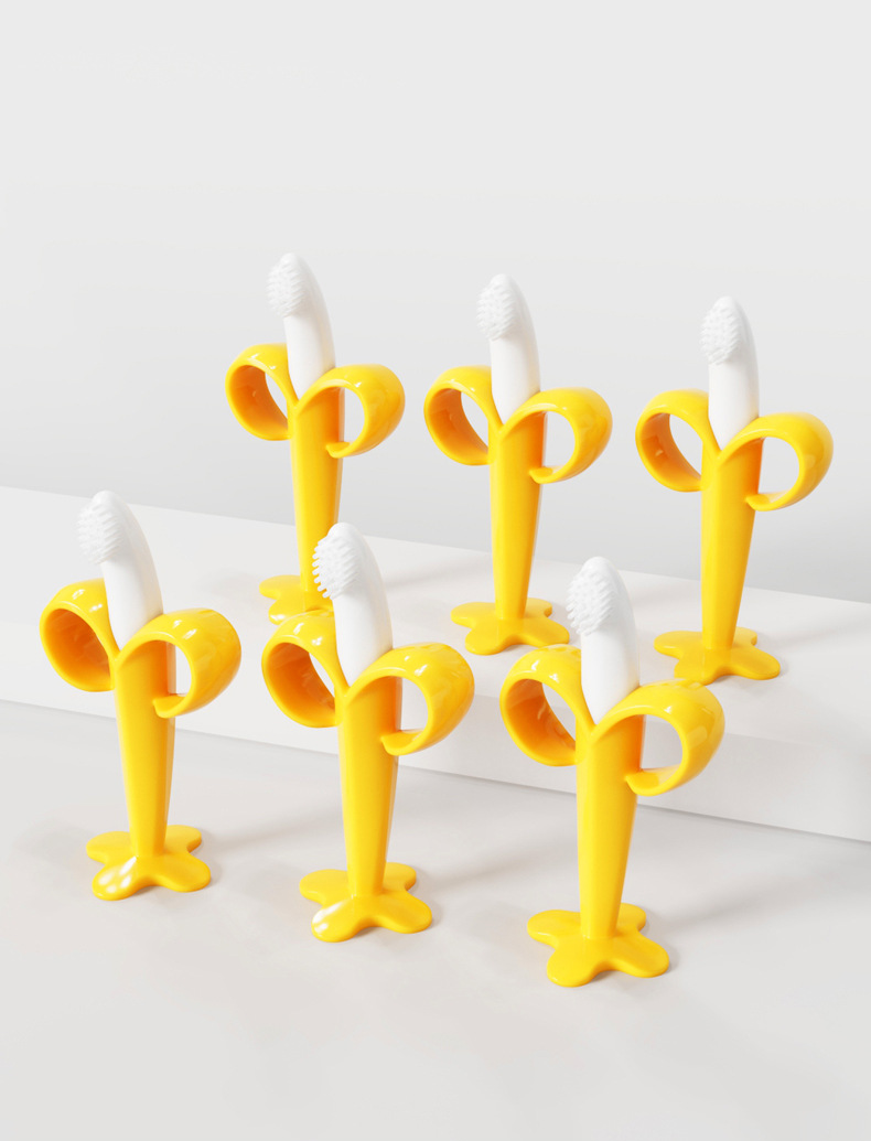 热销香蕉婴儿硅胶牙胶带吸盘咬胶磨牙棒食品级咬咬乐磨牙器详情10