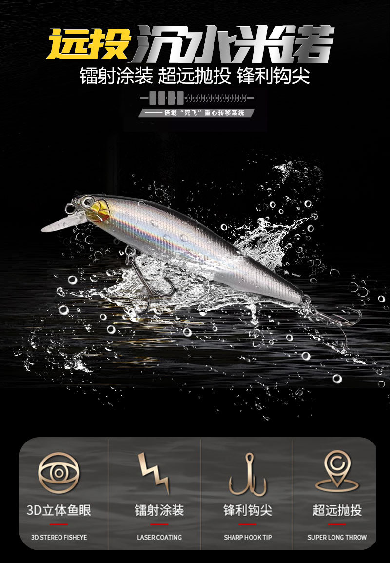 Silver Knife Lure, Submerged Mino Bionic Hard Lure, Pencil Lure, Suspended Long-range Mino Lure wholesale pic 3