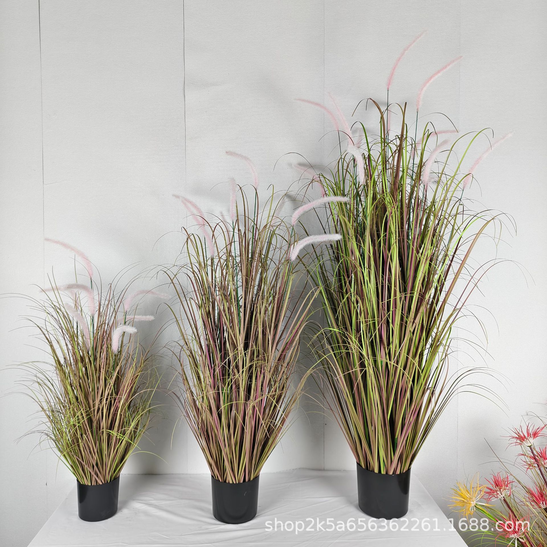 仿真狗尾巴草绿植盆栽批发酒店景观装饰办公室仿真园艺草皮摆件详情10