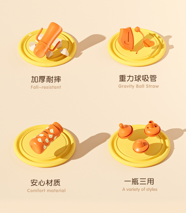 婴幼儿吸管奶瓶 大宝宝儿童吸管杯 奶瓶喝水瓶防摔防呛奶奶瓶详情2