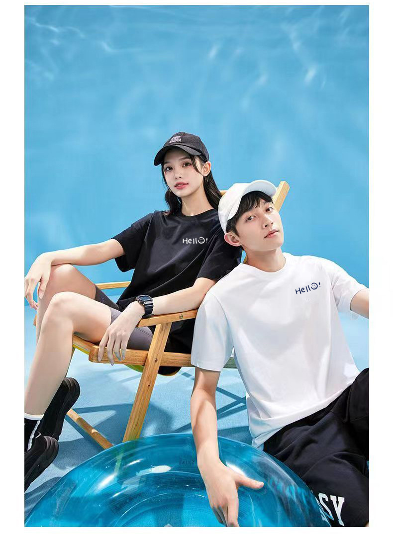 冰丝凉感短袖男宽松学生黑白半袖体恤夏季潮流圆领T恤百搭打底衫详情12