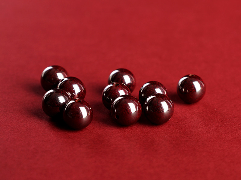 Jiuya Crystal natural raw ore cinnabar loose beads, purple gold sand round beads, semi-finished products, imperial red sand decorative beads pic 33