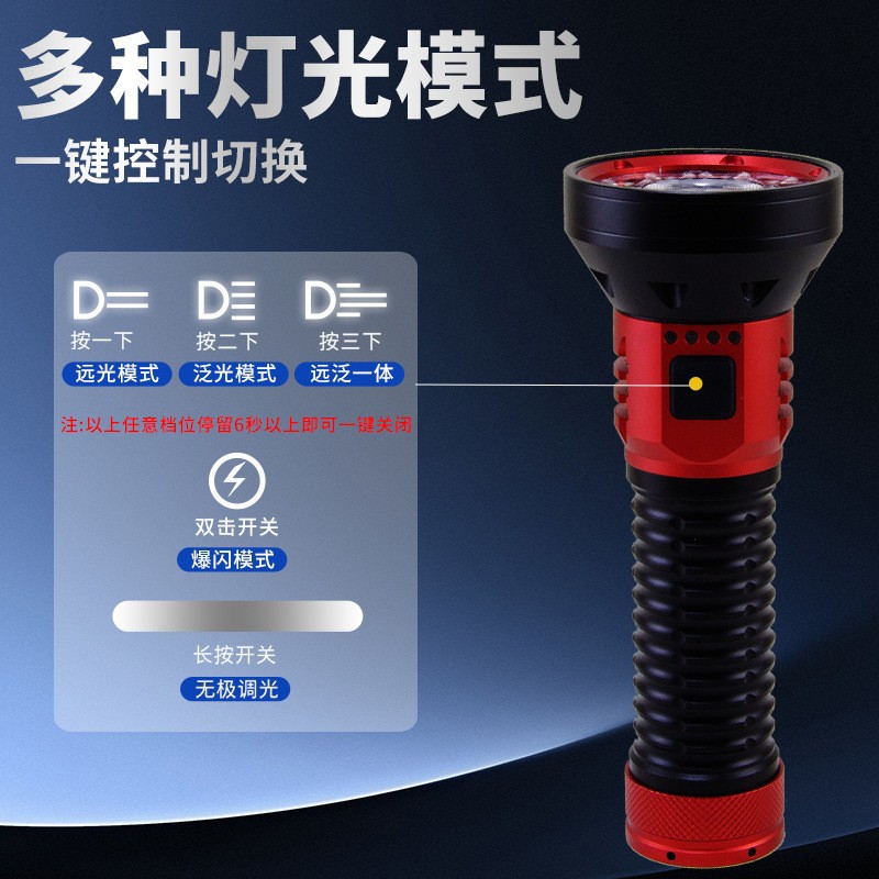 Wholesale of new cross-border products from Pailide, including high-intensity multi-lamp flashlights, high and low beams, aluminum alloy long-range white laser flashlights pic 5