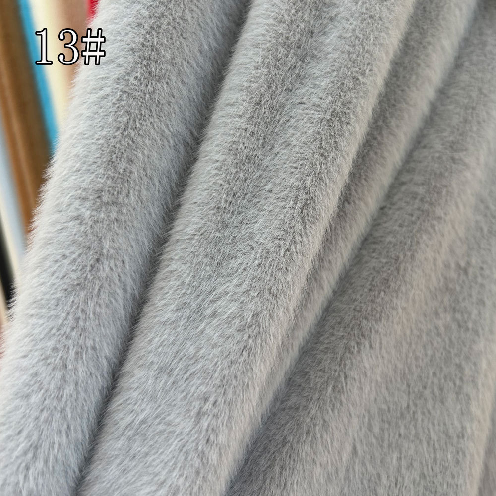 新欧貂毛绒抱枕热水袋布料高低毛仿貂毛现货纺织皮革针织绒布详情13