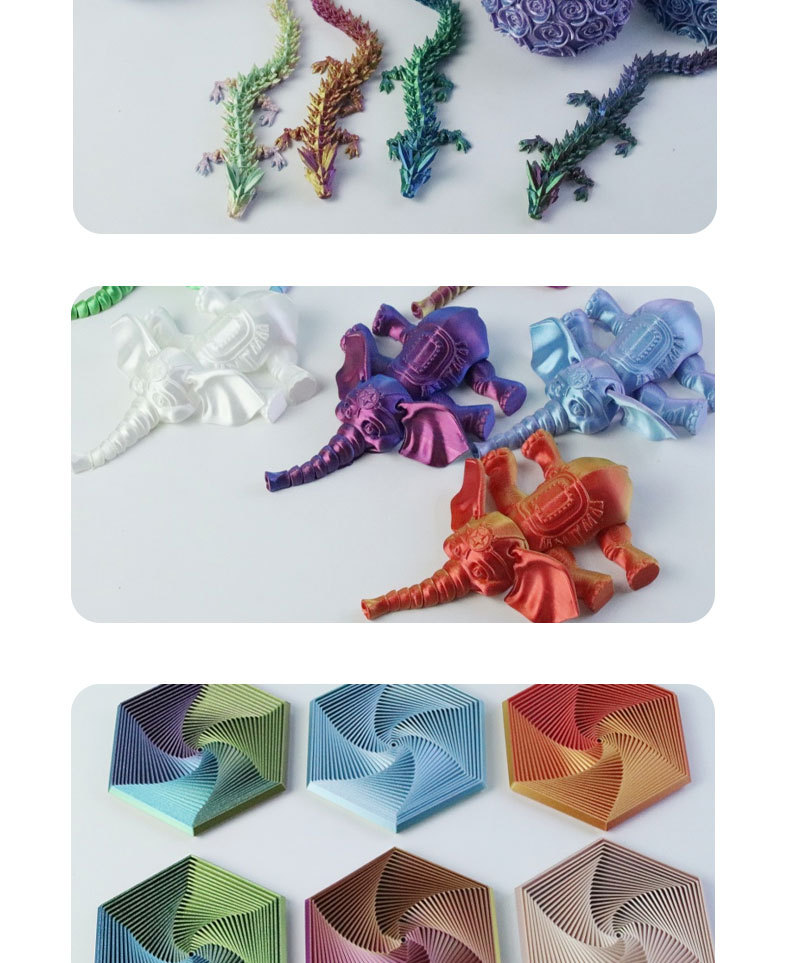 3D printed Triceratops joint movable dinosaur skeleton ornaments, toys, figurines, gifts, models, cross-border handicrafts pic 13