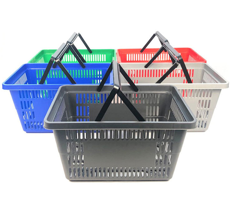 Supermarket plastic hot-selling shopping baskets, plastic leisure shopping baskets, store supermarket hand-held shopping baskets, direct sales pic 10