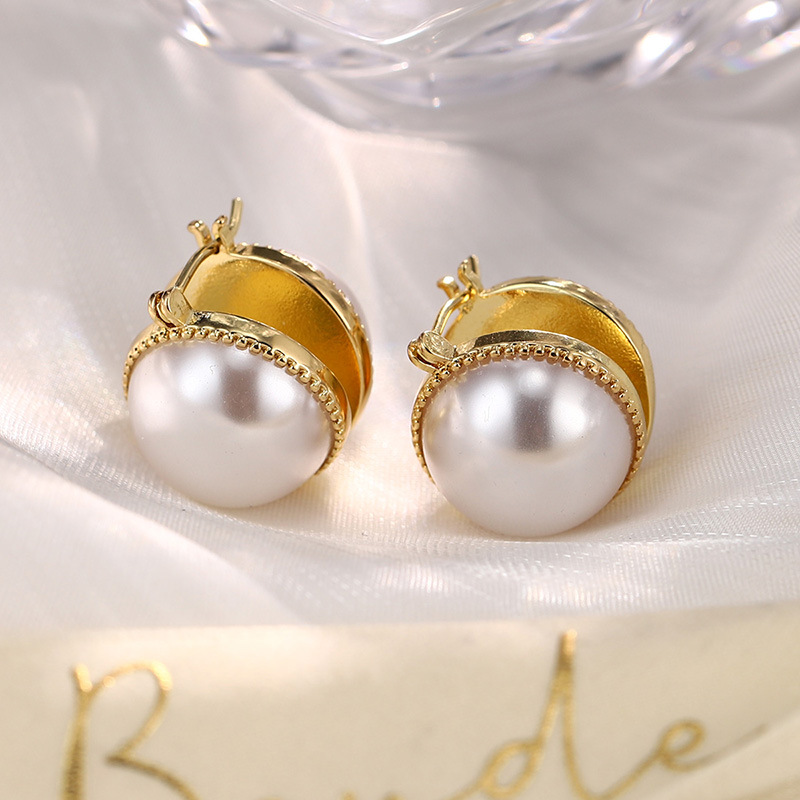 时尚高级感天然珍珠锆石耳环女花朵星星复古轻奢耳钉耳夹925银针详情27