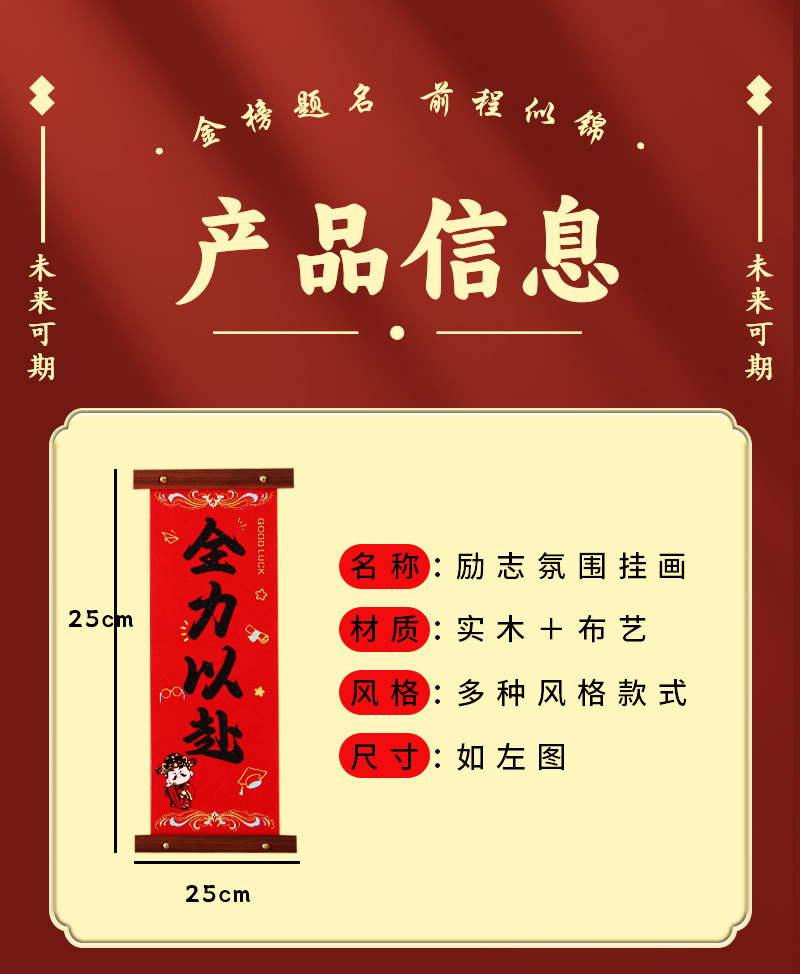 金榜题名祝福学子中高考对联挂饰 客厅书房装饰布置小对联详情6