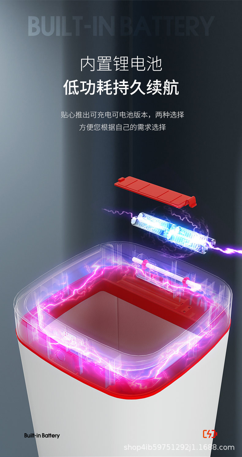 创意智能垃圾桶家用厨房办公室免接触自动感应垃圾桶跨境礼品批发详情30