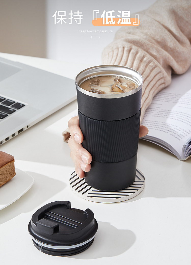 Cross-border leather case coffee cups for men and women, portable office car gifts, travel cups, 304 stainless steel insulated cups, logo pic 10