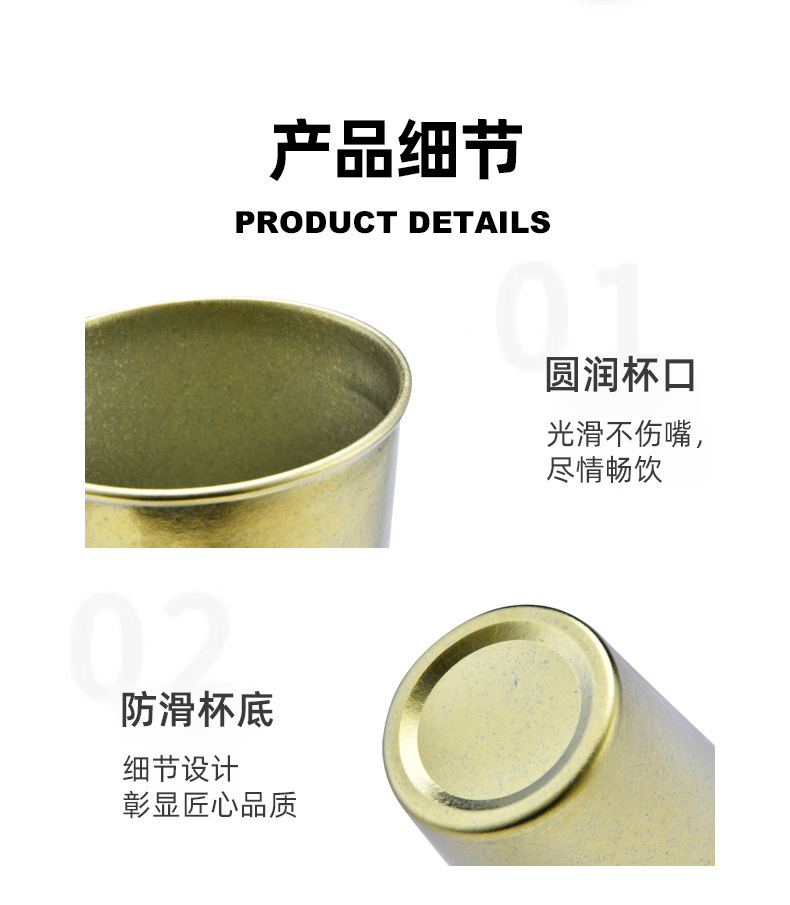 Outdoor single-layer pure titanium beer mugs, camping picnic titanium cold drinks, beverages, juice titanium water cups, cup sleeves, straws titanium cups pic 12