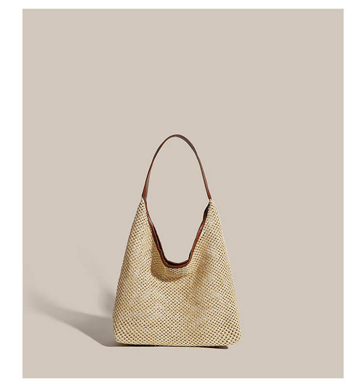 新款ins复古草编托特包单肩大包包女士休闲大容量夏天度假沙滩包详情13